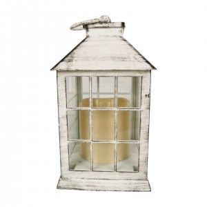 Plastová bílá LED lucerna 19 x 9 ,5 x 9,5 cm