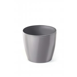 Plastový květináč Magnolia 120 mm, metalická stříbrná, sada 10 ks