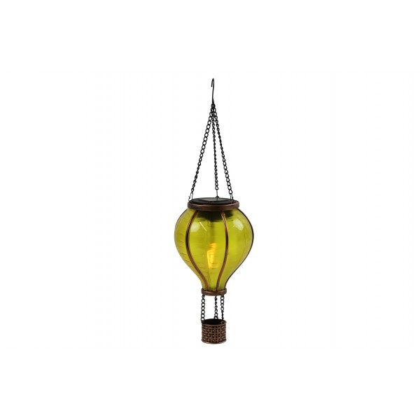 Závěsný létající balón žlutý 37 cm, solár