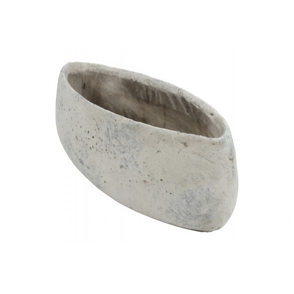 Betonový, šedý květináč Bas L, 34,5 x 14,5 cm