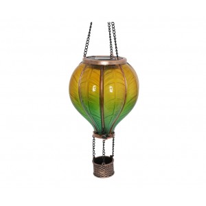 Závěsný, zelený balón 46,5 cm, LED / solární