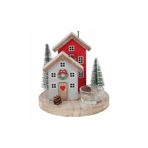 Dřevěné domečky Tasha na čajovou svíčku 15 x 15 cm