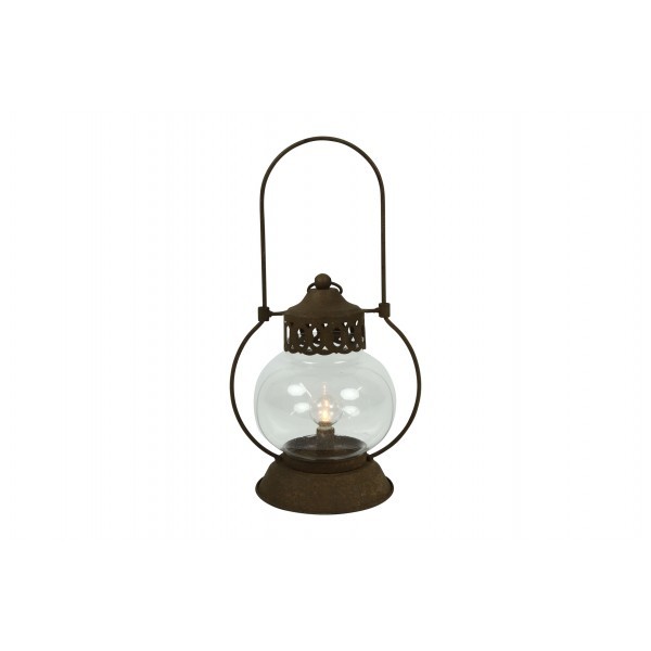 Kovová LED lucerna Istvan rezavá, 30 cm