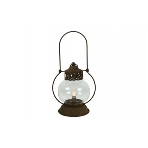 Kovová LED lucerna Istvan rezavá, 30 cm