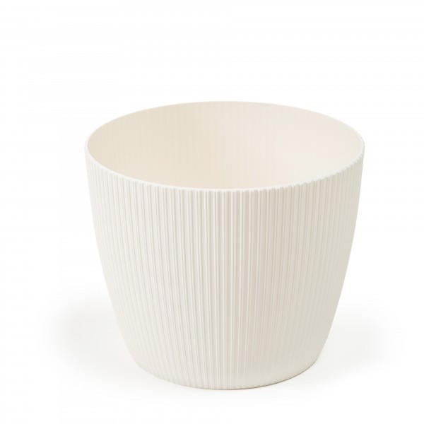 Plastový květináč Magnolia jumper recycled krémový 190 mm