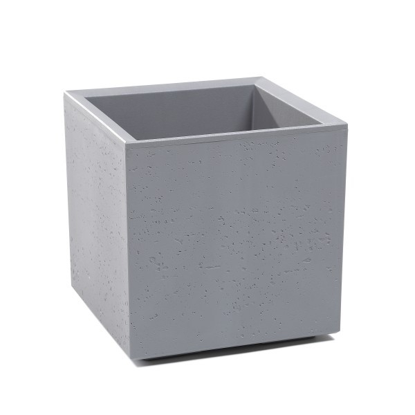 Plastový květináč Karo šedý 300 x 300 x 300 mm, sada 2ks