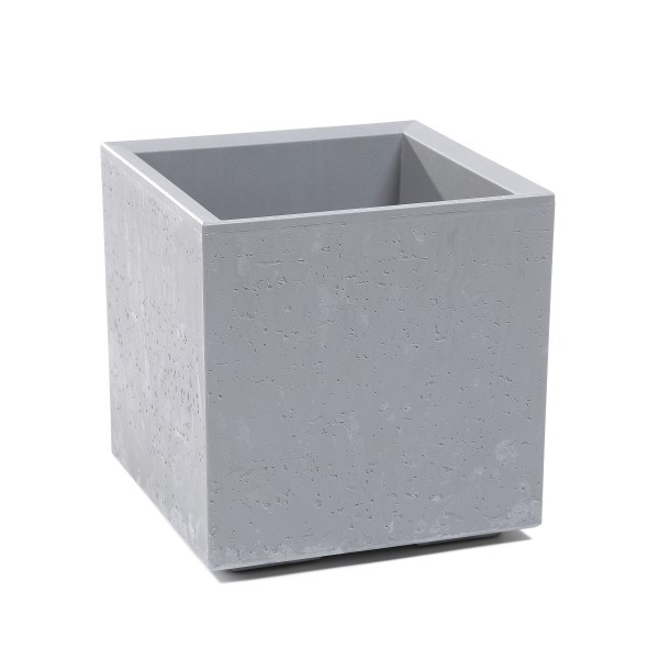 Plastový květináč Karo šedý beton 300 x 300 x 300 mm, sada 2ks