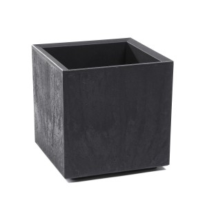Plastový květináč Karo černý beton 300 x 300 x 300 mm, sada 2ks