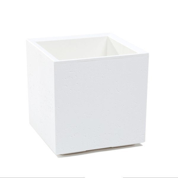 Plastový květináč Karo krémový 300 x 300 x 300 mm, sada 2ks