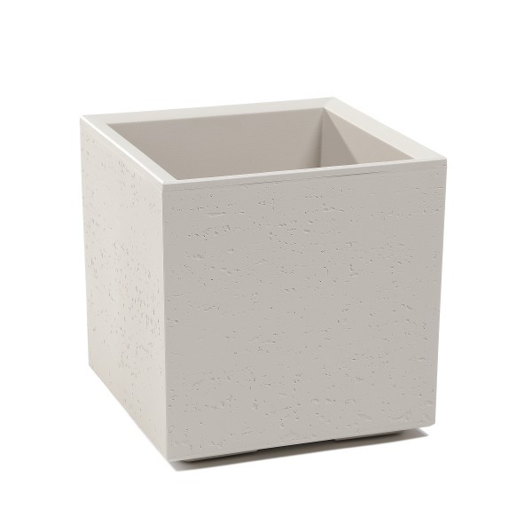 Plastový květináč Karo béžový 300 x 300 x 300 mm, sada 2ks