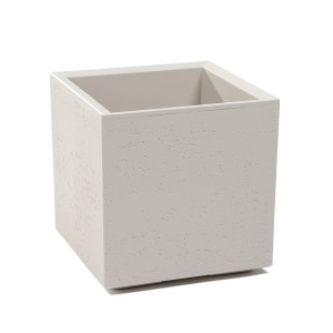 Plastový květináč Karo béžový 300 x 300 x 300 mm, sada 2ks