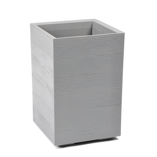 Plastový květináč karo wood vysoký 900 x 300 x 300 mm, dřevěná šedá