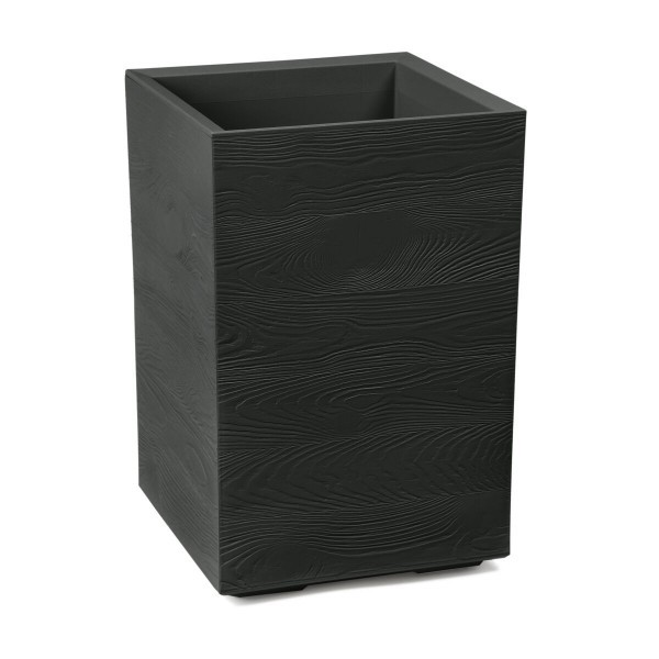 Plastový květináč karo recycled vysoký 900 x 300 x 300 mm, černý