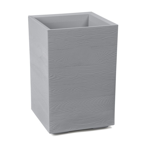 Plastový květináč karo recycled vysoký 900 x 300 x 300 mm, šedý