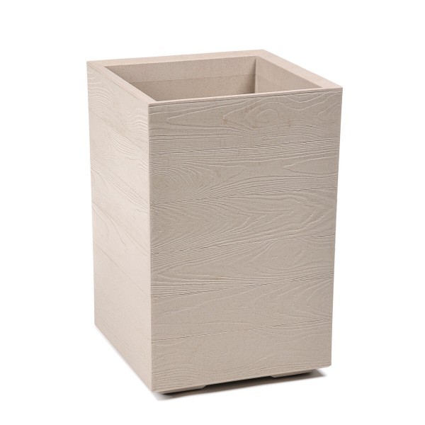 Plastový květináč karo recycled vysoký 900 x 300 x 300 mm, latté