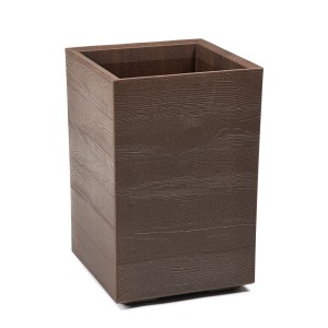 Plastový květináč karo recycled vysoký 900 x 300 x 300 mm, espresso