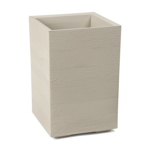 Plastový květináč karo recycled vysoký 900 x 300 x 300 mm, béžový