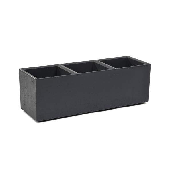 Plastový květináč karo beton recycled 900 x 300 x 300 mm, antracit