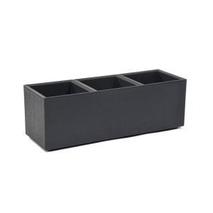 Plastový květináč karo beton recycled 900 x 300 x 300 mm, antracit