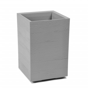 Plastový květináč Karo wood 400x400x600 mm, dřevěná šedá