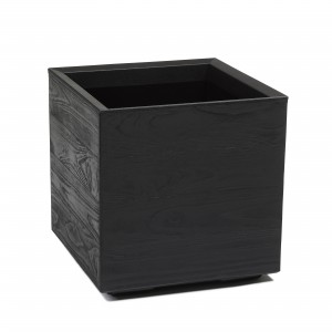 Plastový květináč Karo eco coffee deska 400x400 mm, černý, sada 2ks