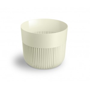 Plastový květináč Alia krémový 130 mm