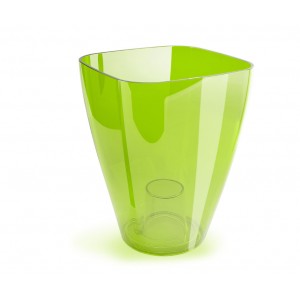 Plastový květináč na orchideje transparentní zelený 120 mm