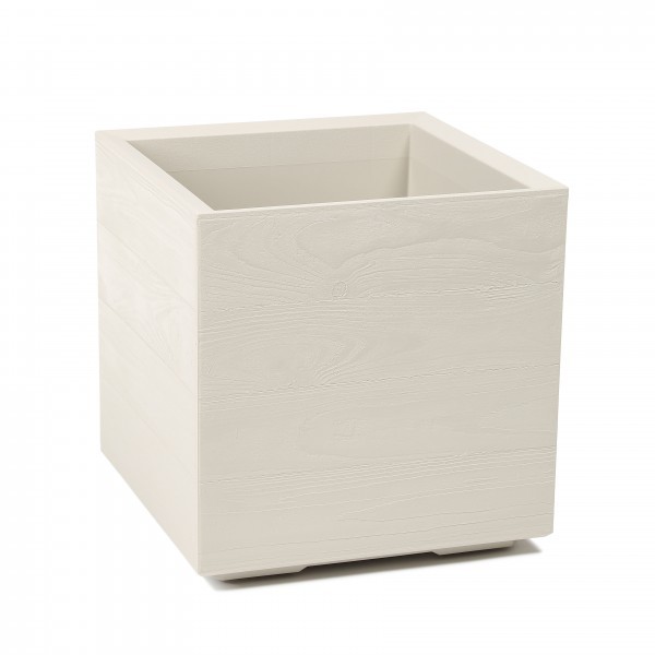 Plastový květináč Karo eco coffee deska 400x400 mm, béžový, sada 2ks