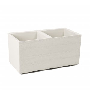 Plastový květináč Karo eco coffee deska 800x400x400 mm, krémový