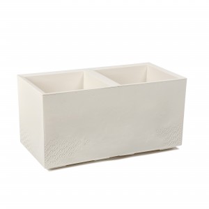 Plastový květináč Karo eco recycled beton 800x400x400 mm, krémový