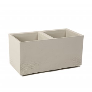 Plastový květináč Karo eco recycled beton 800x400x400 mm, béžový