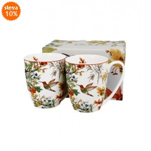 Sada 2 porcelánových hrnků s podšálky LINNEA 360 ml