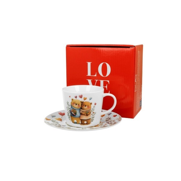 Porcelánový hrnek s podšálkem MEDVĚDI 2, 240 ml