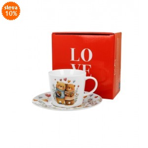 Porcelánový hrnek s podšálkem MEDVĚDI 2, 240 ml