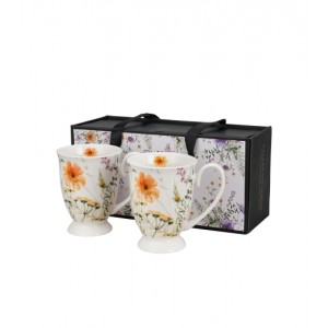 Sada 2 porcelánových hrnků PANSY 340 ml