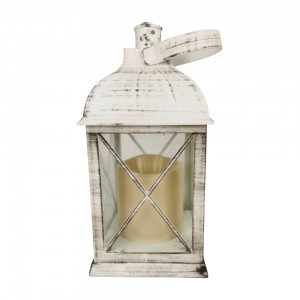 Plastová bílá LED lucerna 22 x 9 ,5 x 9,5 cm