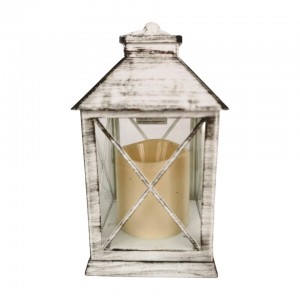 Plastová bílá LED lucerna 19 x 9 ,5 x 9,5 cm
