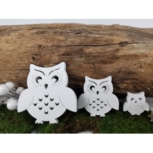 Dřevěná sada bílých soviček 20 ks, 3 velikosti