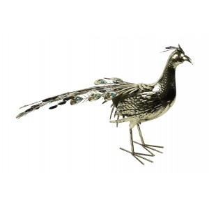 Zlatý kovový páv Hanke L, 63,5 cm