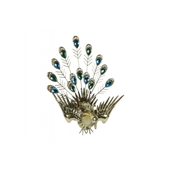 Zlatý páv - nástěnná dekorace 40 x 30,5 cm