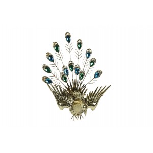 Zlatý páv - nástěnná dekorace 40 x 30,5 cm