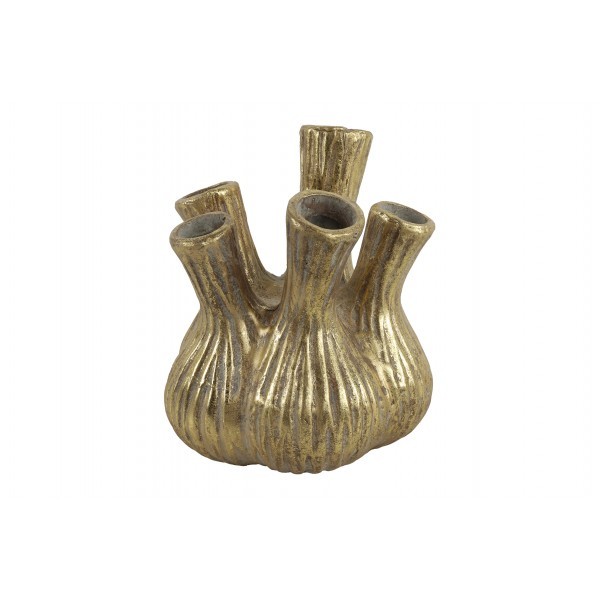 Váza Moyo S zlatá – keramika, 17 × 17 × 19,5 cm