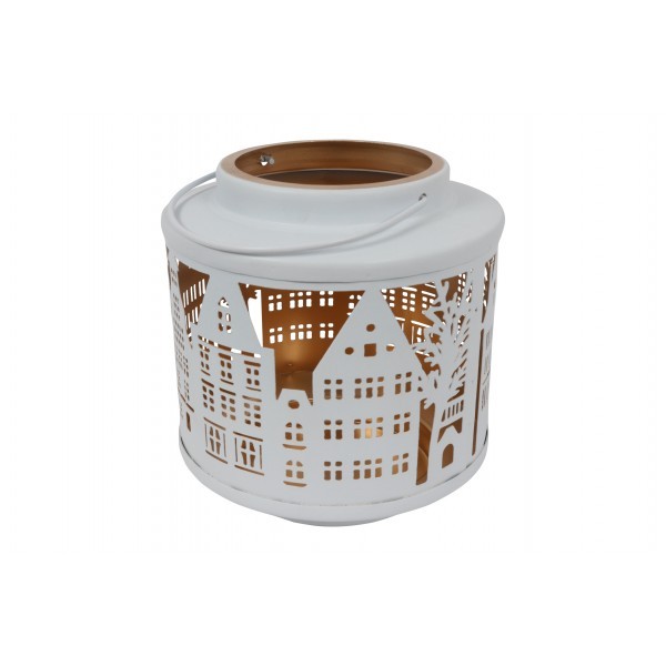 Kovový svícen Amsterdam S bílý