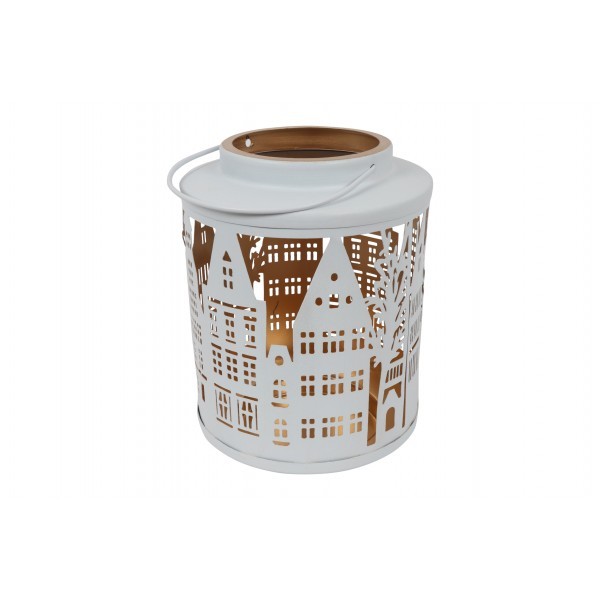 Kovový svícen Amsterdam L bílý