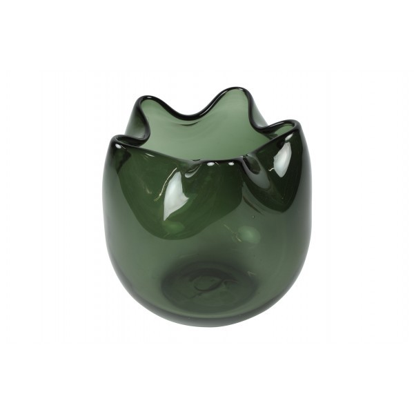 Skleněný svícen Maci M 17 cm – zelený