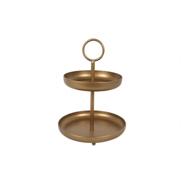 Kovový etažér Fenne S – zlatý, 41 cm