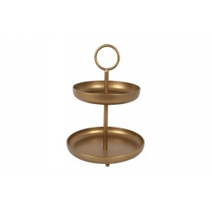 Kovový etažér Fenne S – zlatý, 41 cm