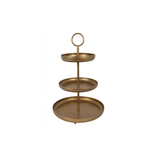 Kovový etažér Fenne L – zlatý, 62 cm