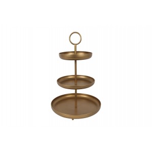 Kovový etažér Fenne L – zlatý, 62 cm