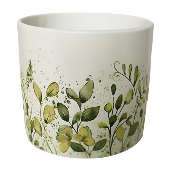 Keramický květináč s motivem lučního kvítí D 13 cm